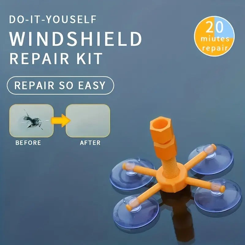 Windshield Repair Kit, Car Windshield Crack Repair Kit Glass Repair Kit for Repairing Auto Glasses Windshield/Cracks/Chip/Bulls-Eye/Spider Web/Star-Shaped/Half-Moon