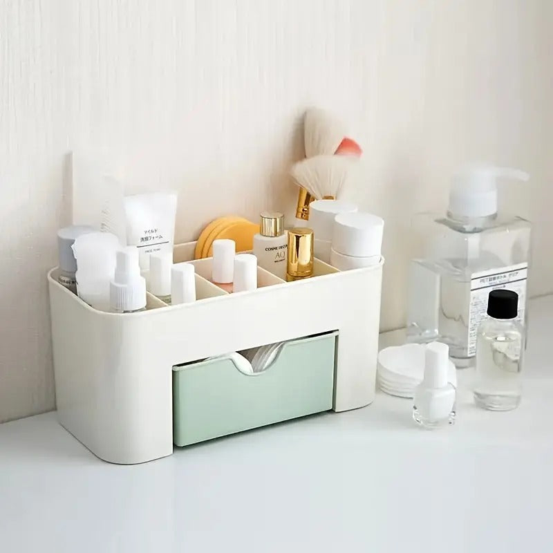 Makeup Storage Box Organizer with Makeup Stand and Drawers for Dressing Table, Bedroom, Home, Desktop Tidy Organiser Holder, Plastic Cosmetic Box for Women