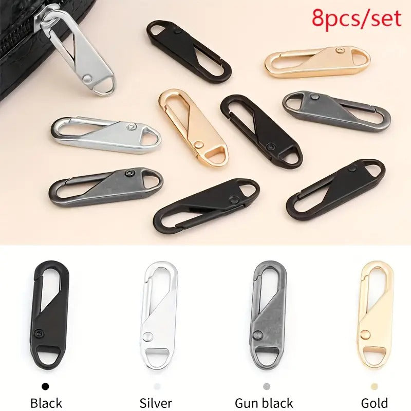 Zipper Pull, 6 PCS Replacement Metal Zipper Handle Mend Fixer Zipper Tab for Luggage, Suitcases, Backpacks, Jackets, Purses, Handbags