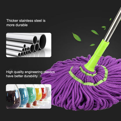 Twist Mop for Floor Cleaning, Microfiber Mop with Wringer Long Handled, String Wet Floor Mop for Hardwood Vinyl, Tile, Commercial Household Clean