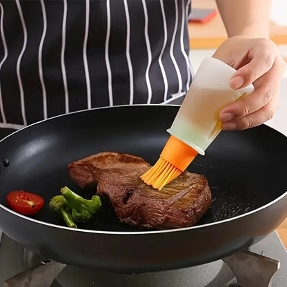 Silicone Oil Dispenser Bottle Brush Pastry Basting Brush Oil Honey Wine Sauce Grill Cooking Oil Dispenser for Barbecue Roasting sauteing Frying Kitchen Tools Accessories