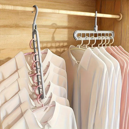 Wardrobe Space Saver Folding Cloth Hanger Multifunctional Double Hanger for 360 Degrees Rotatable Hook Coat Hangers Folding Clothes Hanger