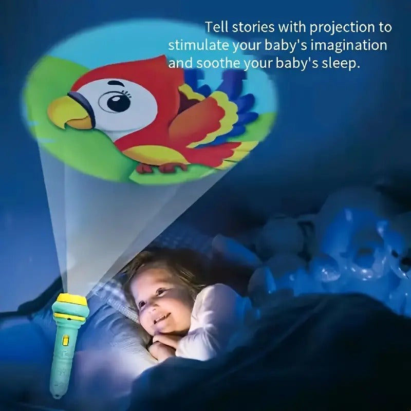 3 Slids, 24 Patterns Projector Flashlight Torch, Kids Projection Light Toy Education Learning Night Light Before Going to Bed Best Gift for Kids 7 Years boy or Girl Learning and Playing