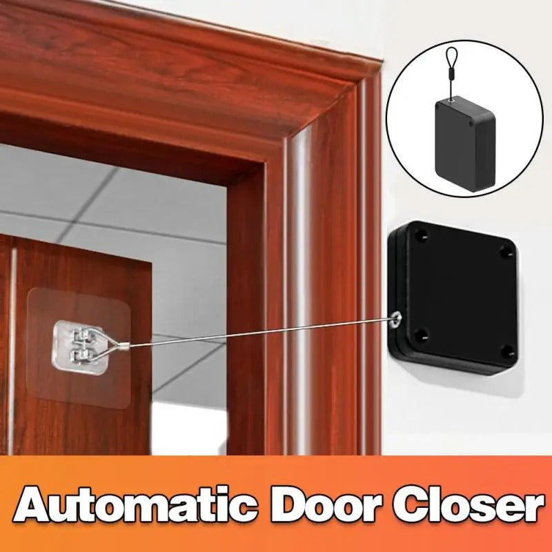 Automatic Door Closer, Multifunctional Automatic Door Closer, Automatically Self Closing Door with Drawstring for Internal Home Outdoor Iron Door