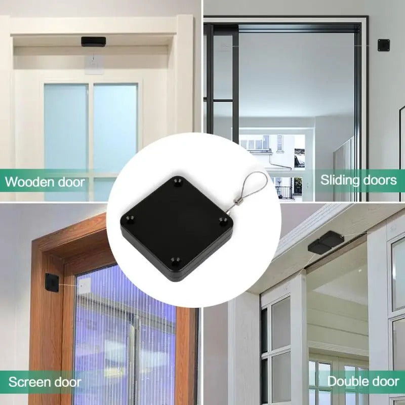 Automatic Door Closer, Multifunctional Automatic Door Closer, Automatically Self Closing Door with Drawstring for Internal Home Outdoor Iron Door