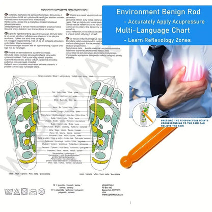 Modern Acupressure Reflexology Socks With Massage Stick For Women And Men, Printed Reflexology Chart of Both Sole, Physiotherapy Socks With Massage Tools Foot Acupressure Point Socks