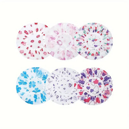 Pack of 3 Shower Cap Waterproof & Reusable Elastic Bath Cap for All Lengths, Adjustable Ideal for Women Kids Girls, Travel Spa, Hotel and Hair Salon