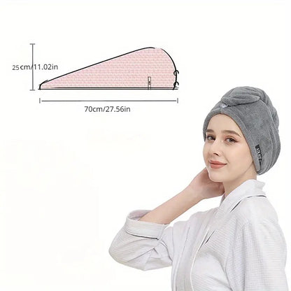 Microfiber Hair Towel Wrap for Women, 10-inch X 26-inch Super Absorbent Quick Dry Hair Turban for Drying Curly Long Thick Hair