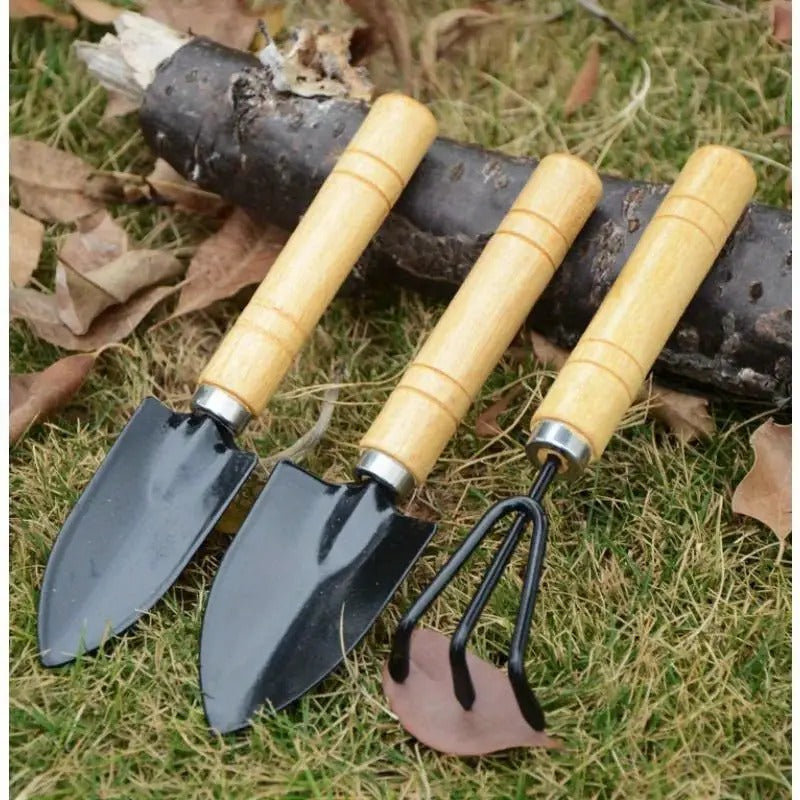 3 Pcs Gardening Tool Set, Hand Tool Kit for Home Gardening, Small Sized Hand Cultivator, Small Trowel & Garden Fork, Perfectly Sized for Kids, Ideal for Home Gardening, Flower Pot and Lawn