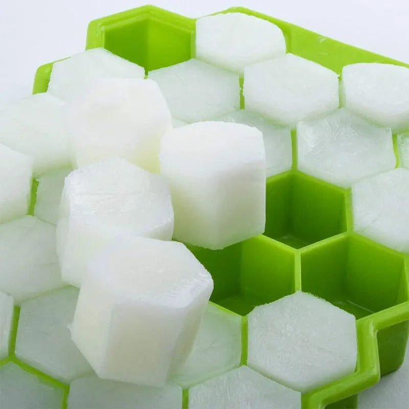 Ice Cube Tray Silicone for Freezer Honeycomb 37 Cavity Ice Cube Mould Flexible Tray for Freezer, Chocolate Cake Maker, Ice Trays for Chilled Drinks, Reusable