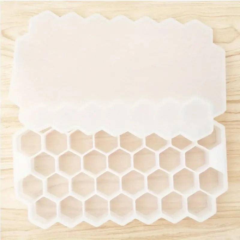 Ice Cube Tray Silicone for Freezer Honeycomb 37 Cavity Ice Cube Mould Flexible Tray for Freezer, Chocolate Cake Maker, Ice Trays for Chilled Drinks, Reusable