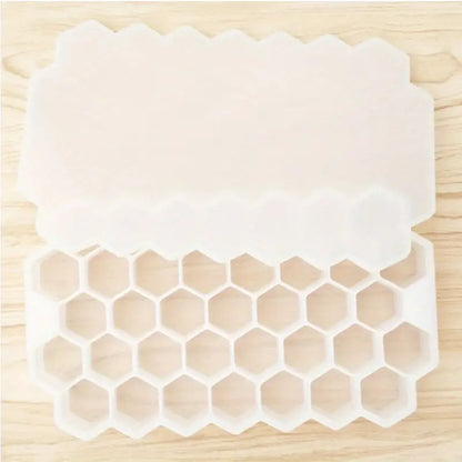 Ice Cube Tray Silicone for Freezer Honeycomb 37 Cavity Ice Cube Mould Flexible Tray for Freezer, Chocolate Cake Maker, Ice Trays for Chilled Drinks, Reusable