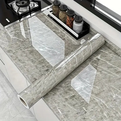 Marble Wallpaper Peel and Stick Waterproof Kitchen Countertop Wallpaper for Cabinets, Bathroom Self Adhesive Marble Wallpaper Removable and Decorative