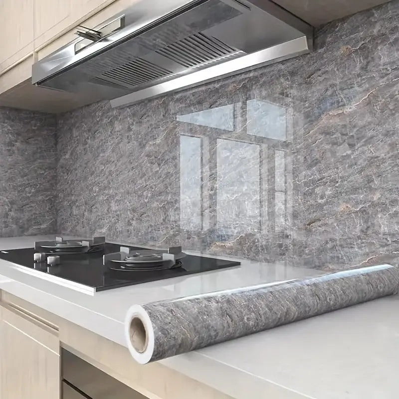 Marble Wallpaper Peel and Stick Waterproof Kitchen Countertop Wallpaper for Cabinets, Bathroom Self Adhesive Marble Wallpaper Removable and Decorative