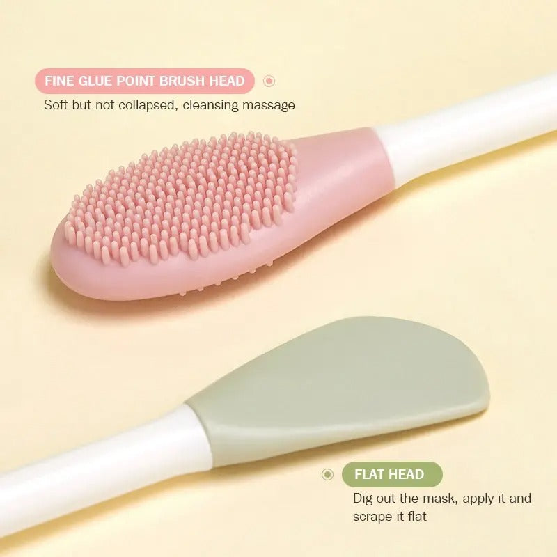 Silicone Face Scrubber Multipurpose, 2 in 1 Facial Cleansing Brush, Handheld Face Wash Brush for Pore Cleansing, Gentle Exfoliating, Removing Blackhead Brush