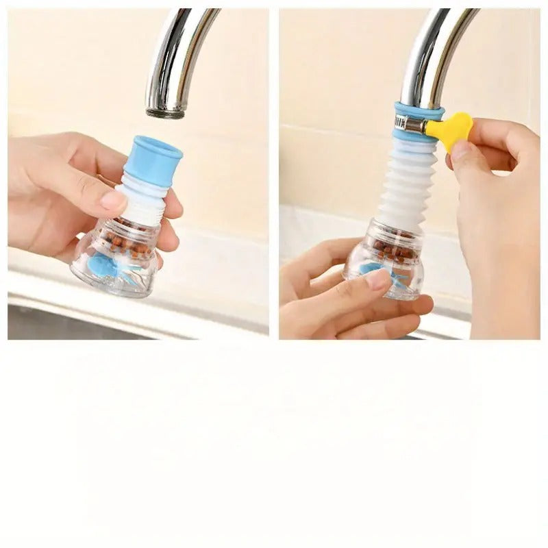 Water Faucet with Head Key, Kitchen Tap Extension Flexible Anti Splash Water Saving Movable Sink Faucet Expandable Water Tap Filter Shower Head Rotatable Nozzle Adapter by Trending Tail