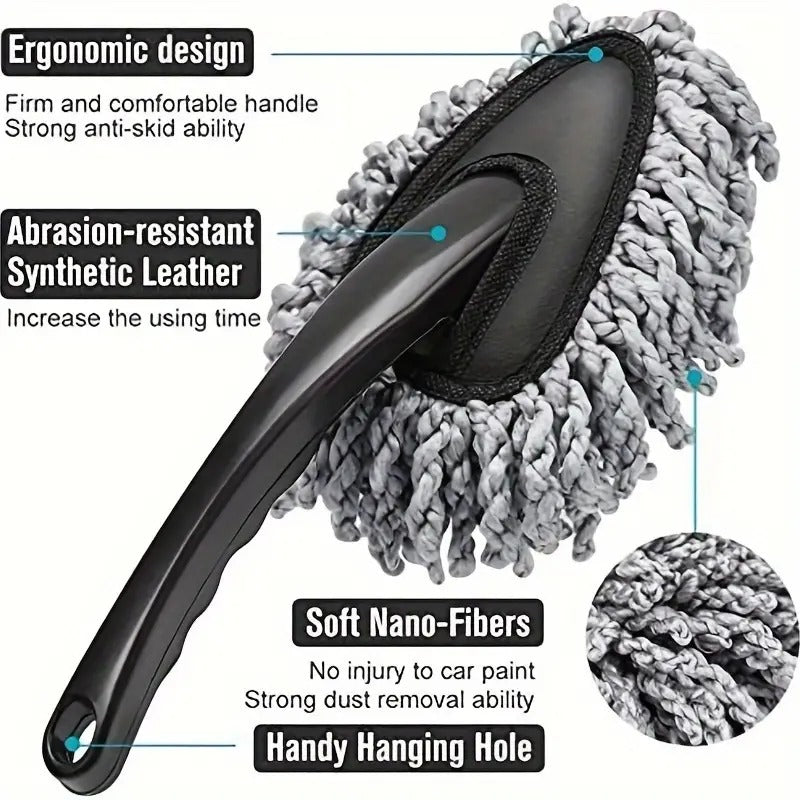 Mini Car Duster - Soft Microfiber Car Dash Duster Brush for Car Cleaning Home Kitchen Computer Cleaning Brush Dusting Tool