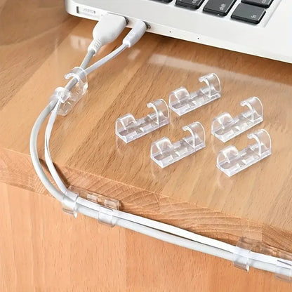 Self Adhesive Cable Management Clips, Cable Organizers Sticky Wire Clips Cord Holder for TV PC Laptop Ethernet Cable Desktop Home Office