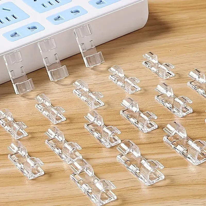 Self Adhesive Cable Management Clips, Cable Organizers Sticky Wire Clips Cord Holder for TV PC Laptop Ethernet Cable Desktop Home Office