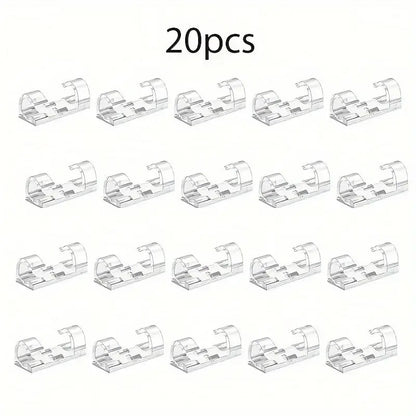 Self Adhesive Cable Management Clips, Cable Organizers Sticky Wire Clips Cord Holder for TV PC Laptop Ethernet Cable Desktop Home Office