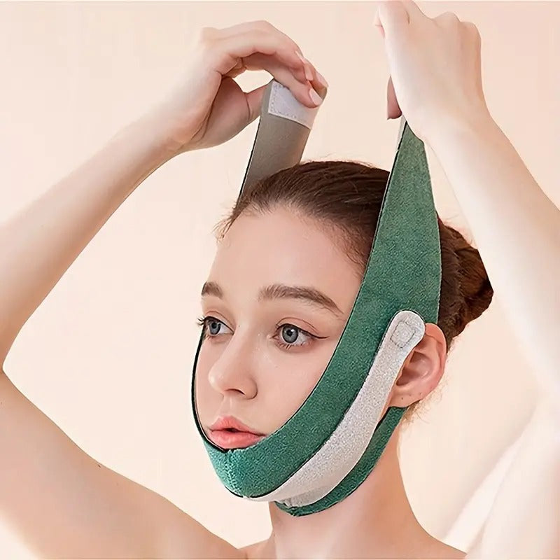 V-Shape Face Masks for Double Chin Shaper for Men & Women, Facial Lift Slim Cheeks Lifting Reusable Belt Facial Anti Wrinkle Chin Strap Elastic