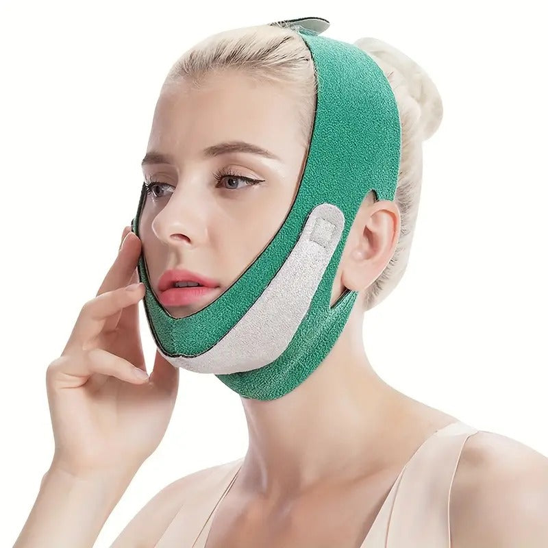 V-Shape Face Masks for Double Chin Shaper for Men & Women, Facial Lift Slim Cheeks Lifting Reusable Belt Facial Anti Wrinkle Chin Strap Elastic