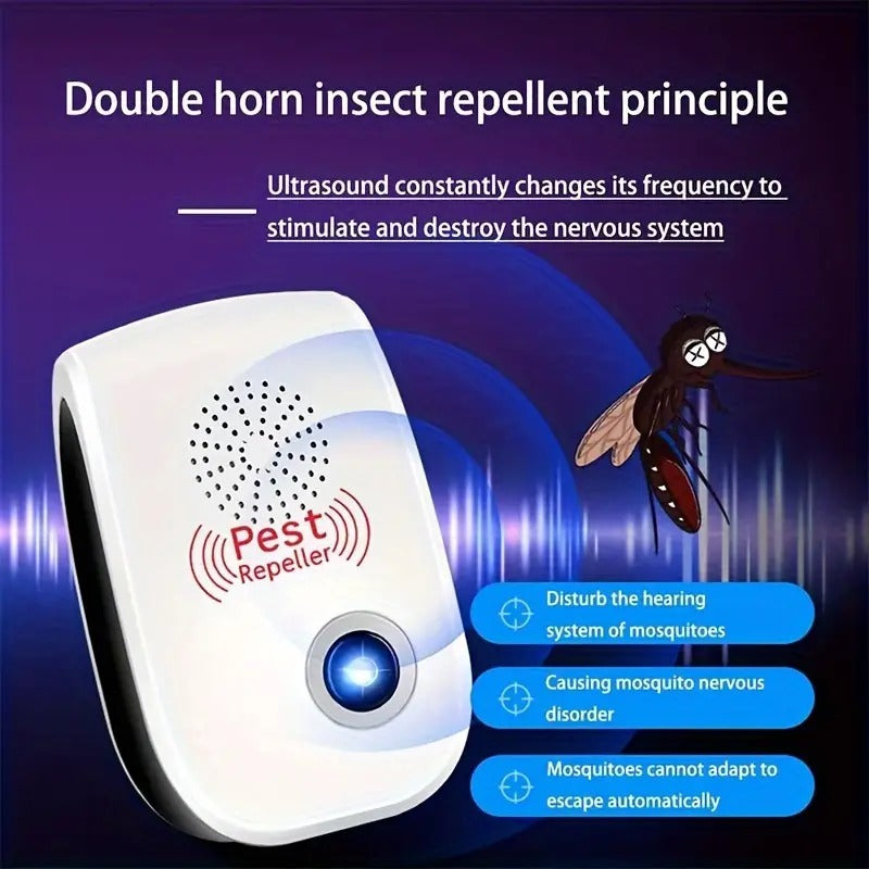 Ultrasonic Pest Repeller to Repel Rats, Cockroach, Mosquito, Home Pest & Rodent Repelling Aid for Mosquito, Cockroaches, Ants Spider Insect Pest Control Electric Pest Repelling