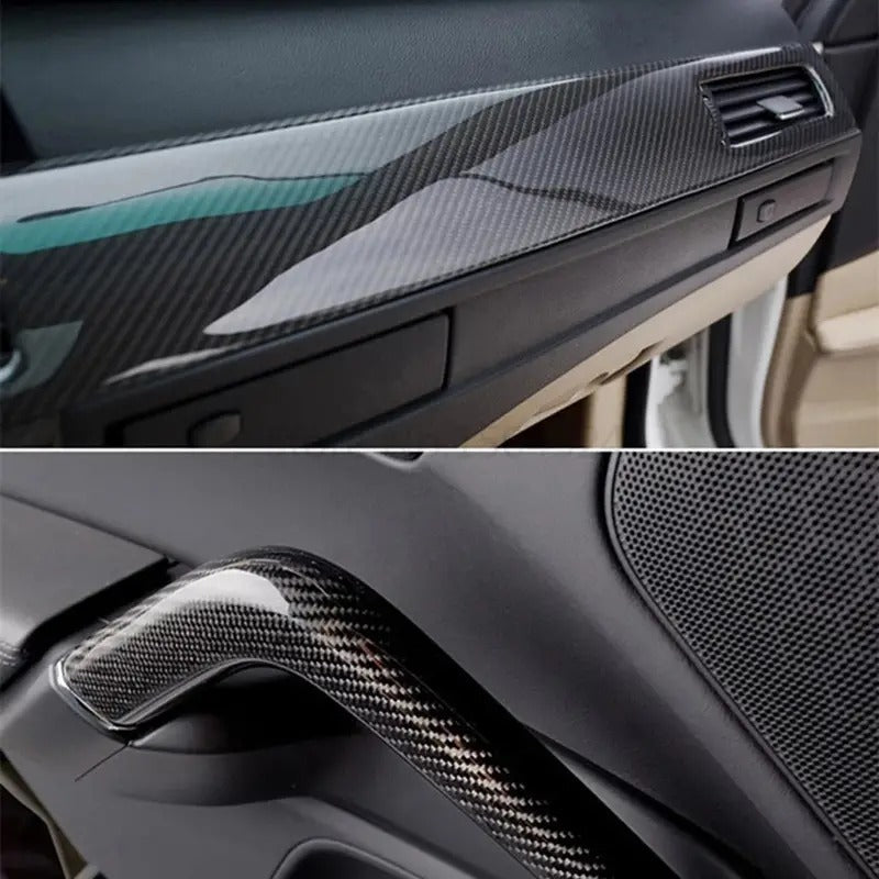All White Car Door Transparent Carbon Fiber Seal Strip Door Edge Guard–Universal Fit