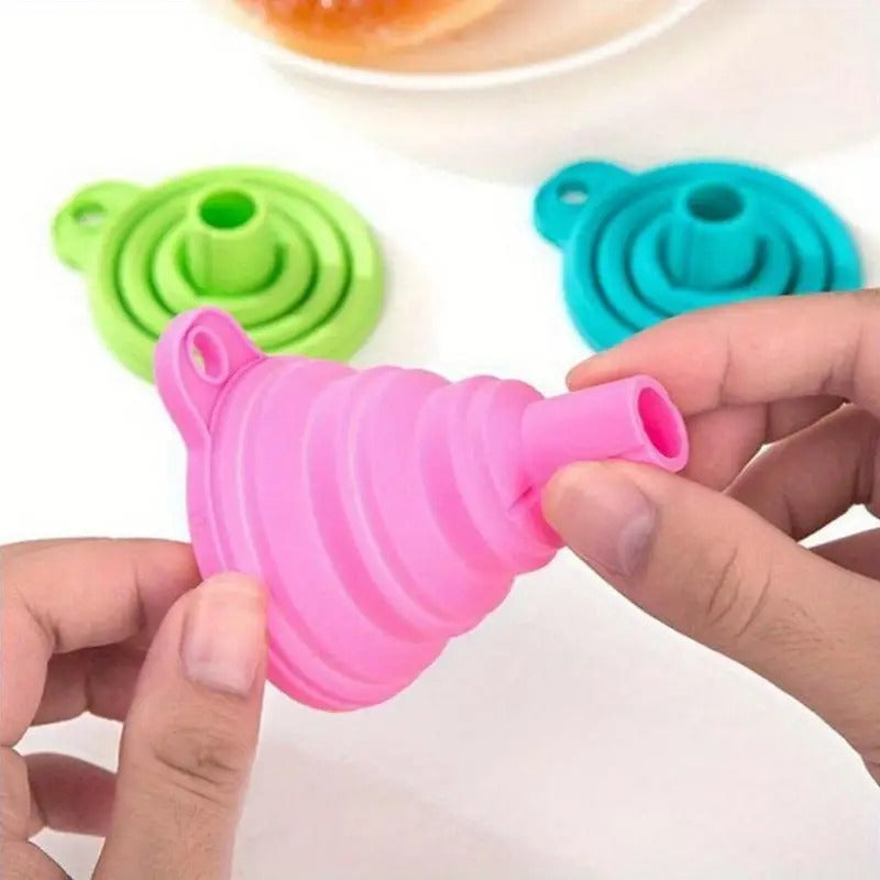 Kitchen Funnel Set Premium Food Grade Silicone Collapsible Funnel for Filling Bottles,Transferring Liquid, Powder Transfer Small Funnel