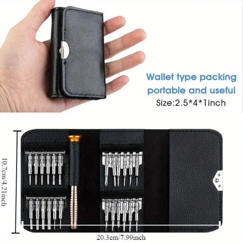 25 in 1 Precision Screwdriver Set Multi Pocket Repair Tool Kit for laptop/mobile phones/spectacles/watch