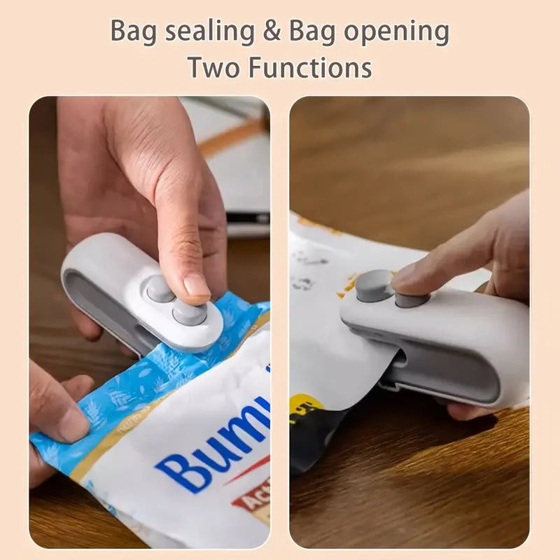 Portable Mini Sealing Machine 2 in 1 USB Rechargeable Magnetic Bag Sealer Heat Seal with Cutter, Plastic Bags Packing Machine Home Appliances