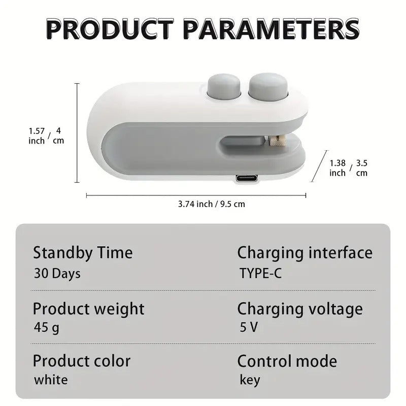 Portable Mini Sealing Machine 2 in 1 USB Rechargeable Magnetic Bag Sealer Heat Seal with Cutter, Plastic Bags Packing Machine Home Appliances