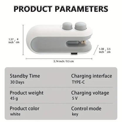 Portable Mini Sealing Machine 2 in 1 USB Rechargeable Magnetic Bag Sealer Heat Seal with Cutter, Plastic Bags Packing Machine Home Appliances