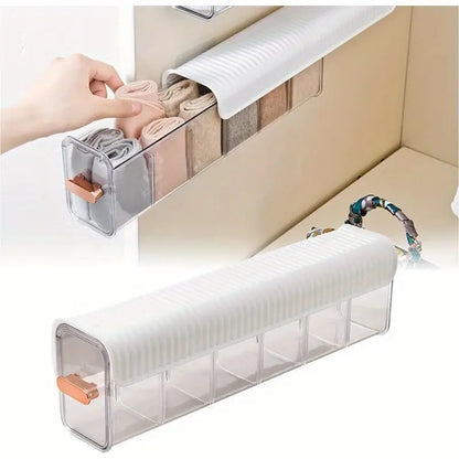 Wall Mounted Drawer Organizer,Wall Hanging Transparent Underwear Panties Storage Box Punch-Free Multifunctional Storage Box for Clothes,Socks,Ties