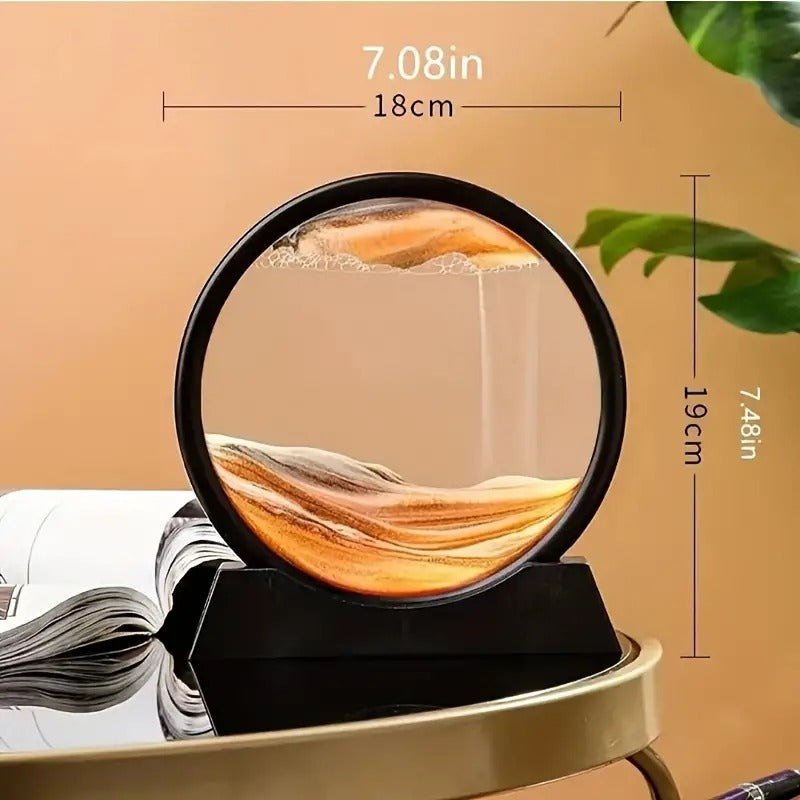 Moving Sand Art Picture Glass Liquid Painting 3D Natural Landscape showpieces for Home Decor Antique Gifts for Kids Office Desktop Decoration Desk Table Decorative Items