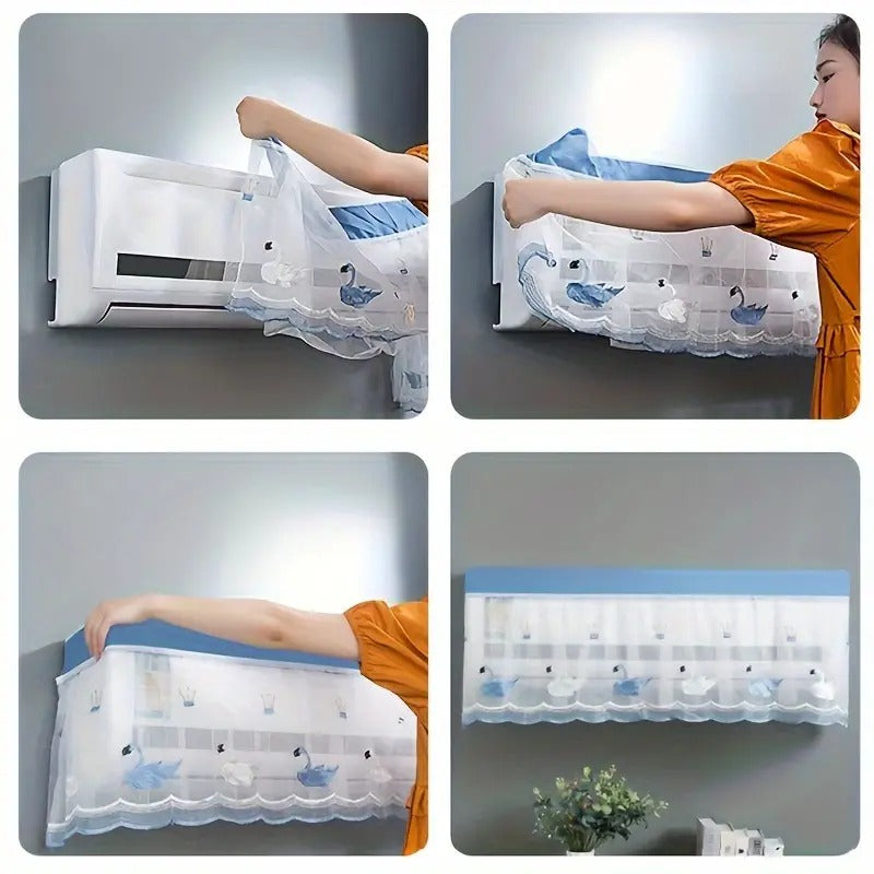 New Air Conditioner Cover for 1.5 Ton Split AC ( 97x32x22 CM ) Dust Proof Washable AC Cover for All Season | Open Type Running Mode AC Cover