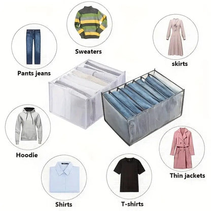 Organizer For Clothes 7 Grids Storage Organizer Multipurpose Organiser For Wardrobe Large Capacity Organizer, Storage Box For Clothes Organizer For Wardrobe Cloth Organizer