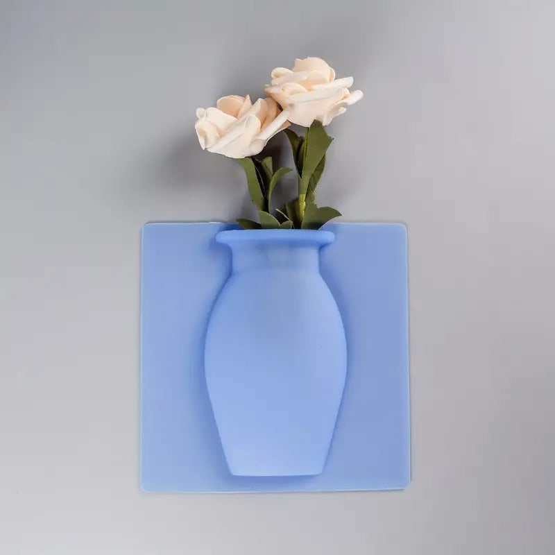 Wall Hanging Silicone Flower Pot Sticker Plant Rack for Decoration Home Kitchen Office Bathroom