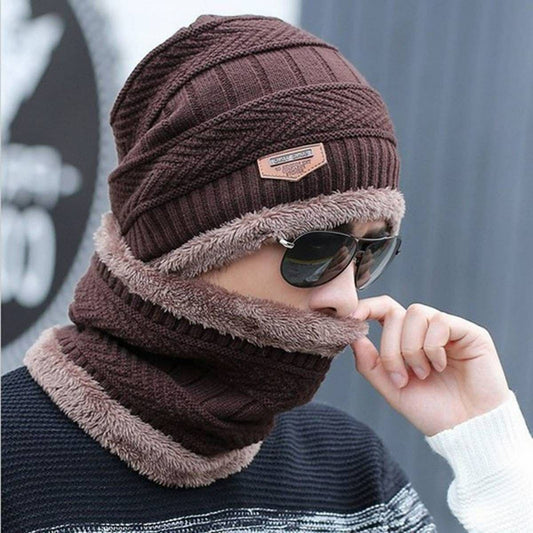 WOOLEN CAP WITH NECK MUFFLER