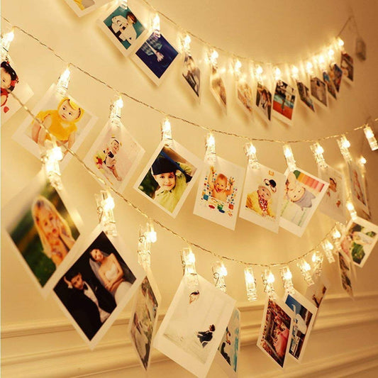 20 Photo Clip LED String Lights for Photo Hanging, Birthday, Festival, Wedding