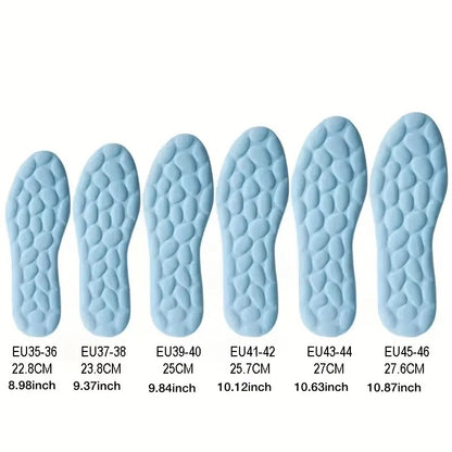 Memory Foam Sports Shoe Insoles for Men and Women: Elastic Shock Absorbing Height-Increasing Cuttable, Breathable, and Soft Honeycomb Orthotic Inserts