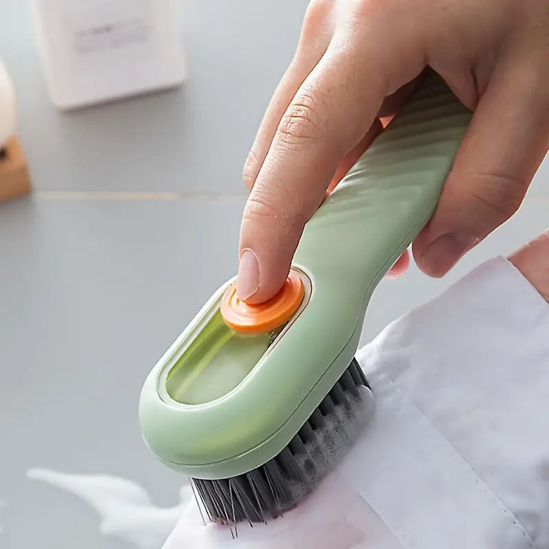 Plastic Soap Dispensing Cleaning Brush With Handle Scrubbing Reusable Washing Shoe Brush For Shoes Clothes Cleaning (2 In 1 Brush)