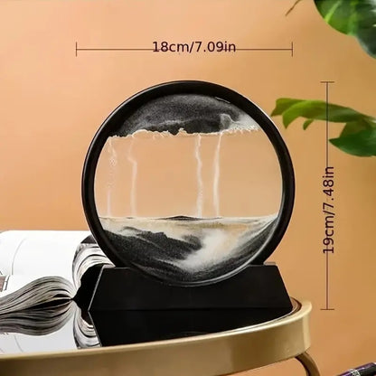 Moving Sand Art Picture Glass Liquid Painting 3D Natural Landscape showpieces for Home Decor Antique Gifts for Kids Office Desktop Decoration Desk Table Decorative Items