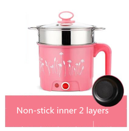 Electric 1.8 Litre Mini Cooker Kettle with Glass Lid Base Concealed Base Cooking Pot Noodle Maker Egg Boiler hot Pot Vegetable and Rice & Pasta PorridgeTravel Cookers and Steamer