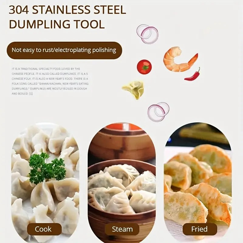 Stainless Steel Dumpling Maker(Momos Maker) Dough Press Mould Wrapper Dough Cutter for Kitchen Making Tools