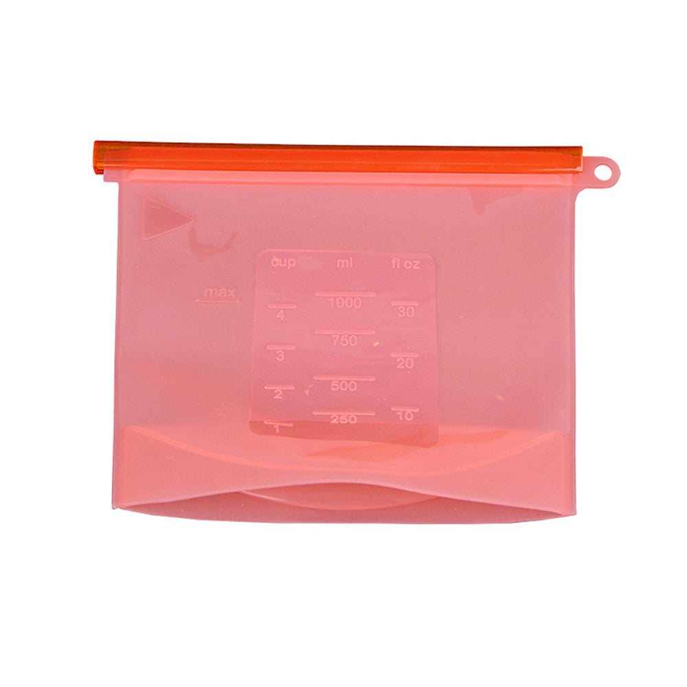 1000ml Silicone Food Bag Reusable Silicon Ziplock Bags Snack Airtight Food Storage Bags for Fridge