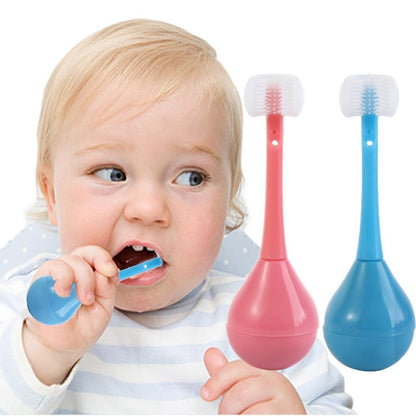 Three Sided Toothbrush for Kids,Three Sided Children's Toothbrush,3D Kids Three-Sided Toothbrush Training,Kids Soft Bristle Toothbrush