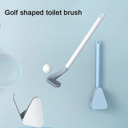 Golf Shape Toilet Brush Cleaner L Edge Head Flexible Deep Cleaning Silicone Material for Quick & Easy for Home, Kitchen, Western & Indian Toilets, Bathroom & Wash Basin (Pack of 3)