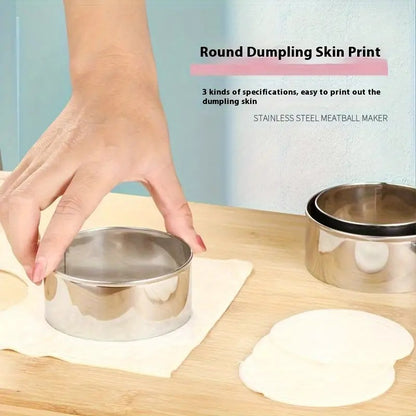 Stainless Steel Dumpling Maker(Momos Maker) Dough Press Mould Wrapper Dough Cutter for Kitchen Making Tools