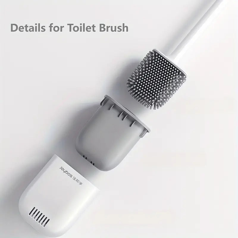 Toilet Brush/Flexible Soft Bristle Brush with Quick Dry Holder Cleaning Brush for Toilet Accessories